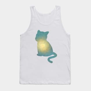 I love my cat print, cat glow heart Tank Top